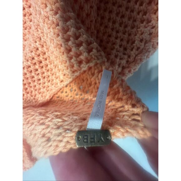 YFB Young Fabulous & Broke Women's Coral Crochet Maxi Dress Cover-up Large NWT - Picture 2 of 11